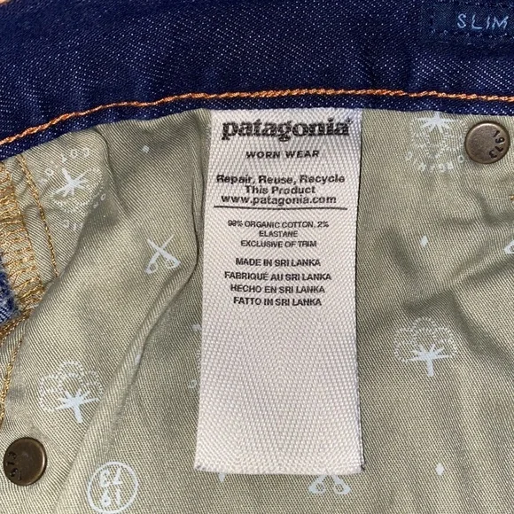 Patagonia Women’s Blue Jeans, 98% Organic Cotton size 32 Slim - Picture 11 of 13